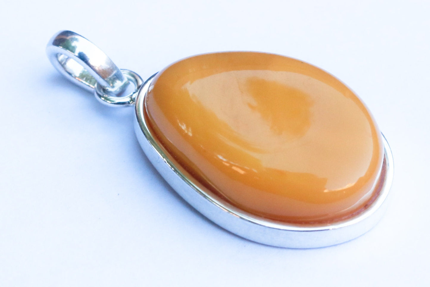Baltic Amber Jewelry Pendant Antique Butterscotch Yolk Unisex 1.81" 9.1 gram 925 Silver