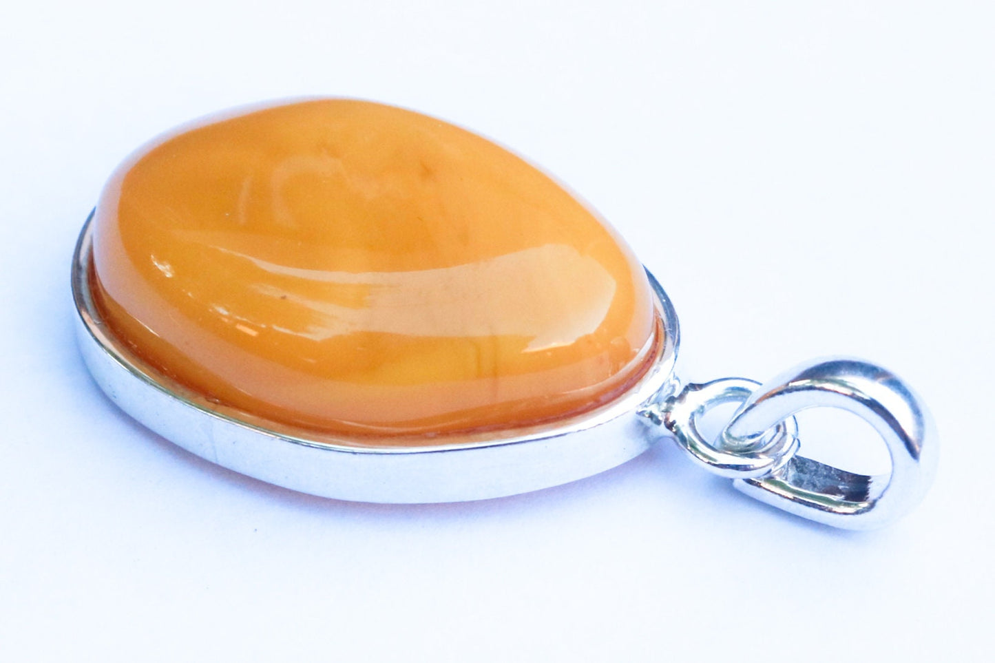 Baltic Amber Jewelry Pendant Antique Butterscotch Yolk Unisex 1.81" 9.1 gram 925 Silver