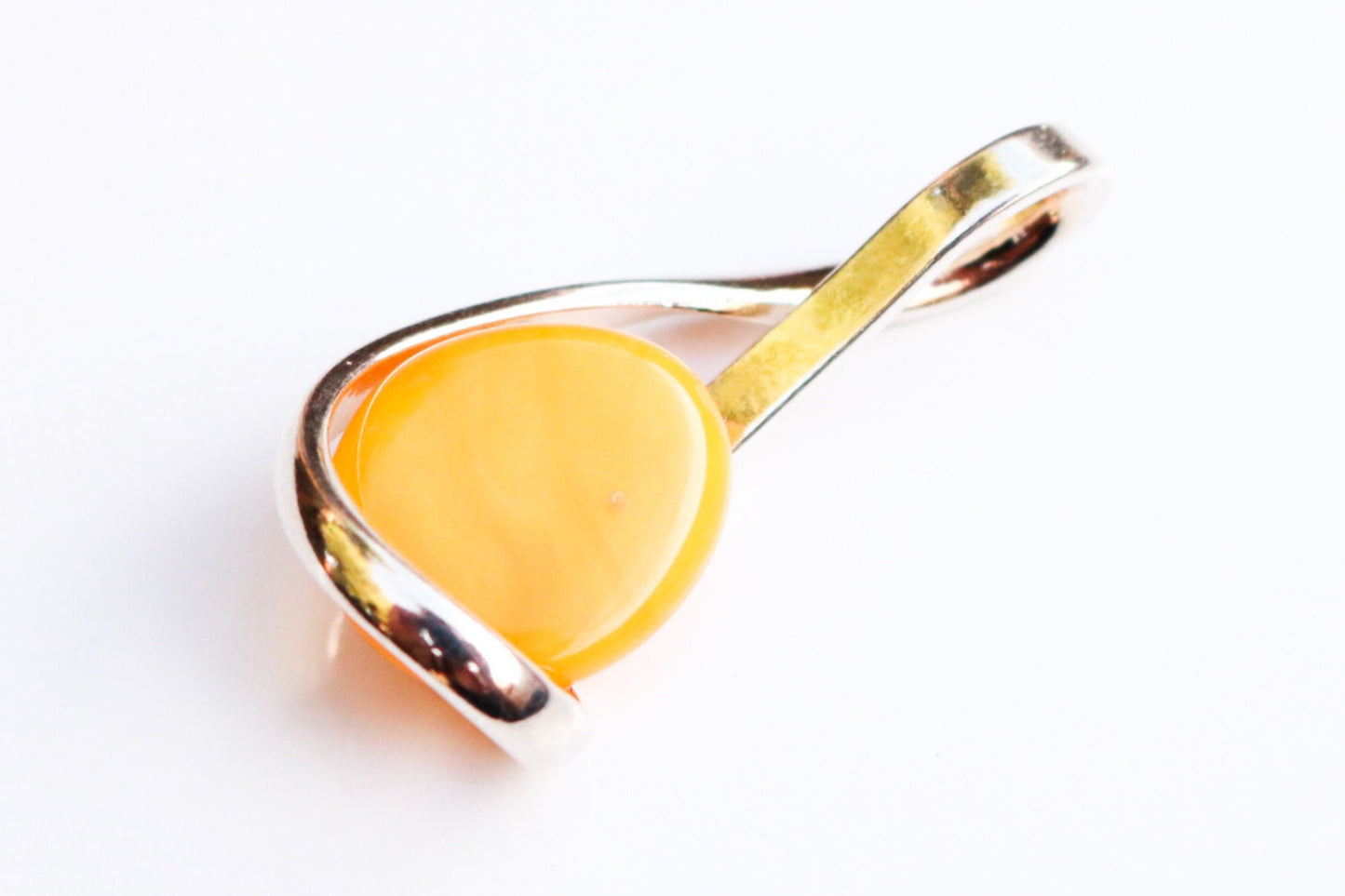 Baltic Amber Pendant Yolk Butterscotch Natural Unisex Jewelry1.18" 3 gram