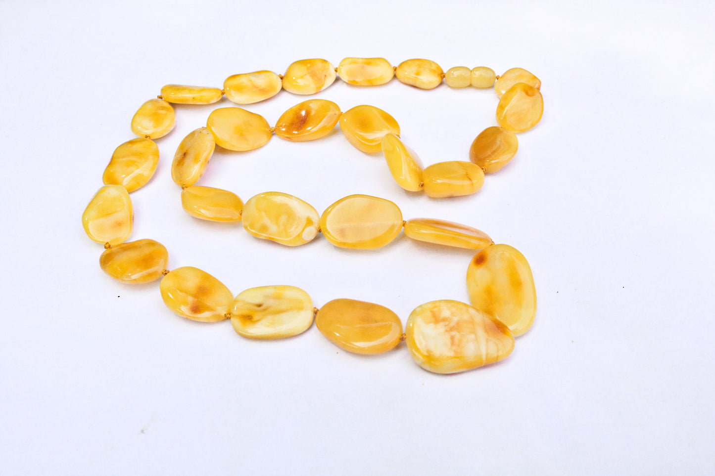 Baltic Amber Necklace Butterscotch Beaded Natural Untreated Jewelry Unisex 23.5" 27.8 gram