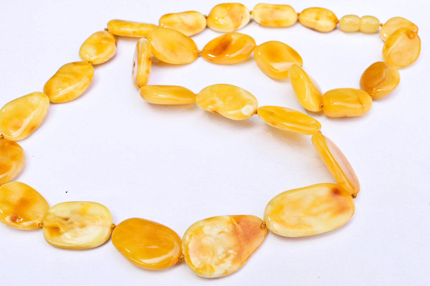 Baltic Amber Necklace Butterscotch Beaded Natural Untreated Jewelry Unisex 23.5" 27.8 gram