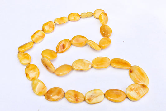 Baltic Amber Necklace Butterscotch  Beaded Natural Untreated Jewelry Unisex 23.5" 27.8 gram