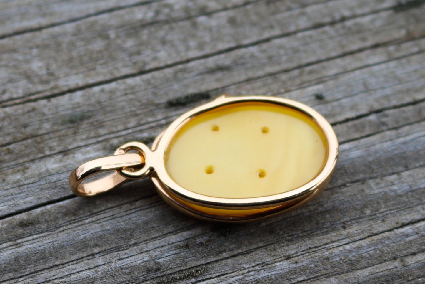 Baltic Amber Pendant Butterscotch Gold Plated Silver Natural Untreated Jewelry 1.73" 6.8 gram