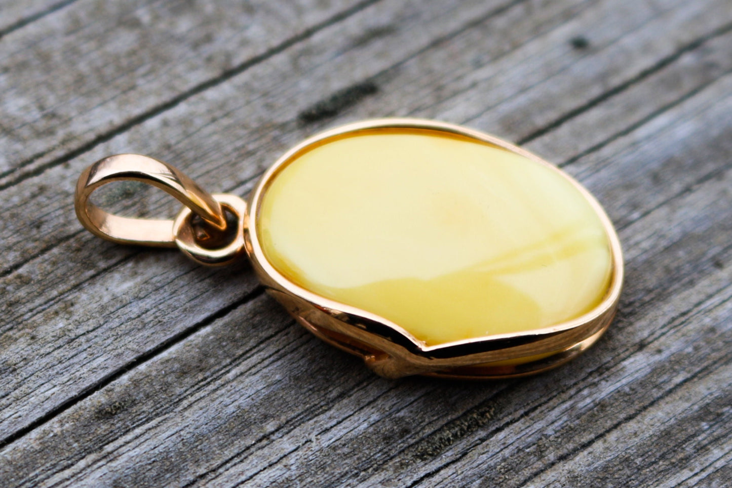 Baltic Amber Pendant Butterscotch Gold Plated Silver Natural Untreated Jewelry 1.73" 6.8 gram