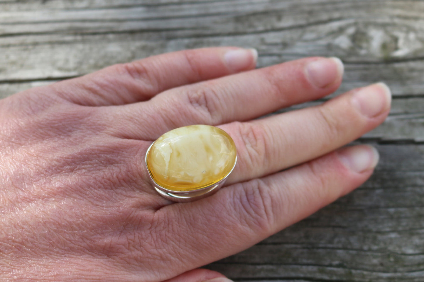 Baltic Amber Butterscotch Ring Oval Adjustable Untreated Natural Jewelry 925 Silver 13.3 gram