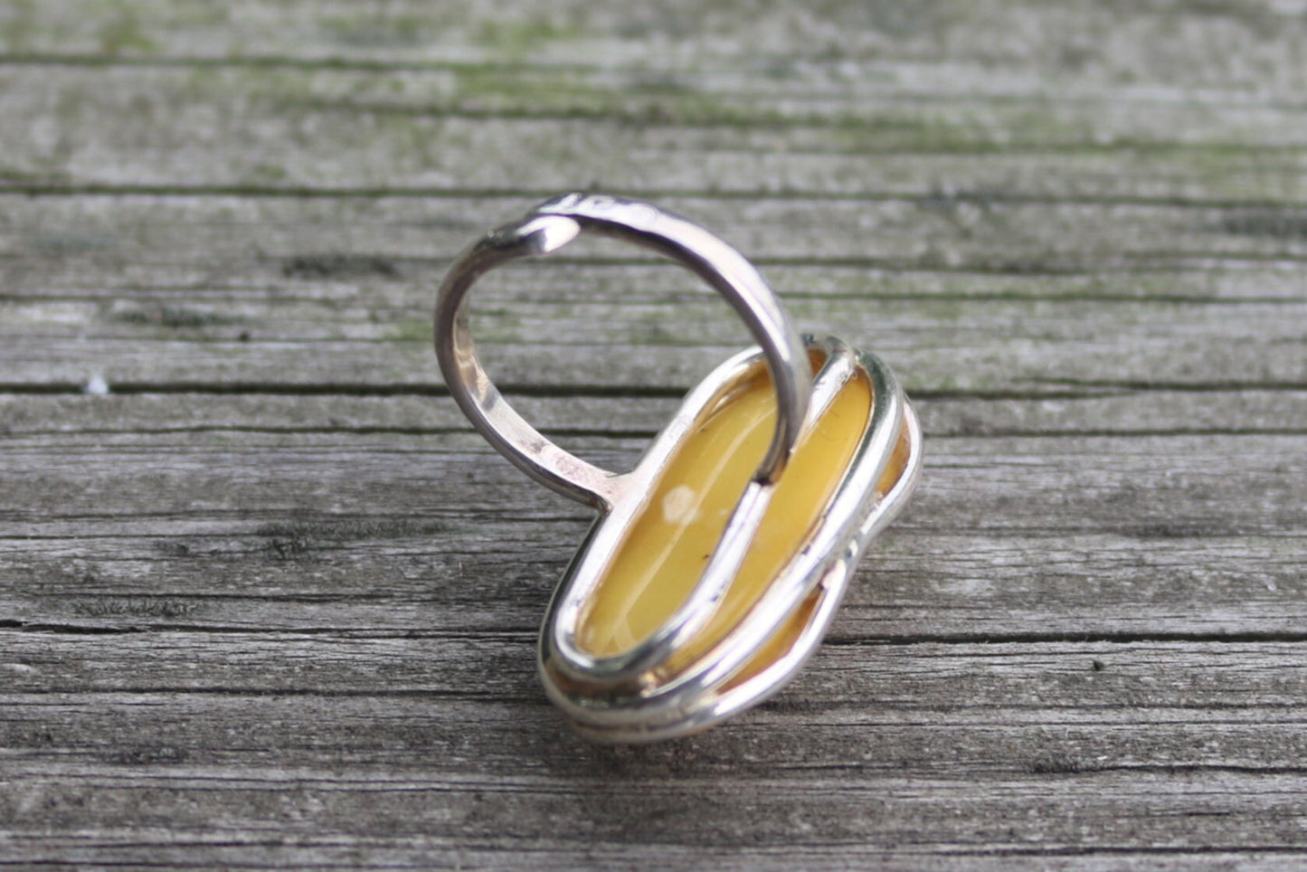 Baltic Amber Ring Butterscotch Oval Adjustable Natural Untreated 925 Silver 11.4 gram