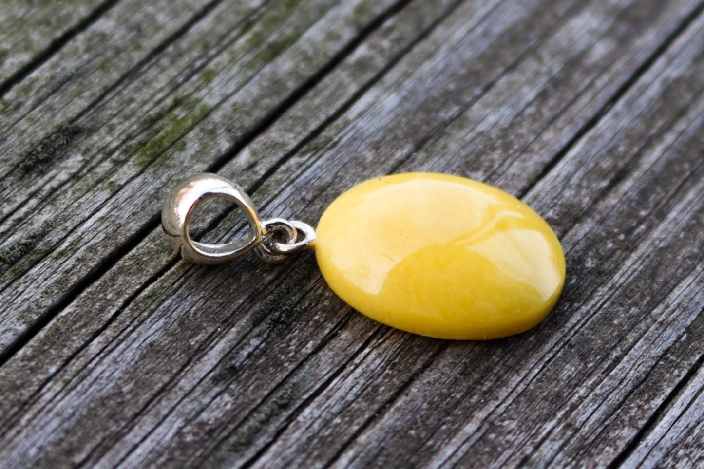 Baltic Amber Butterscotch Pendant Oval Natural Untreated Jewelry 1.28" 2 gram 925 Silver