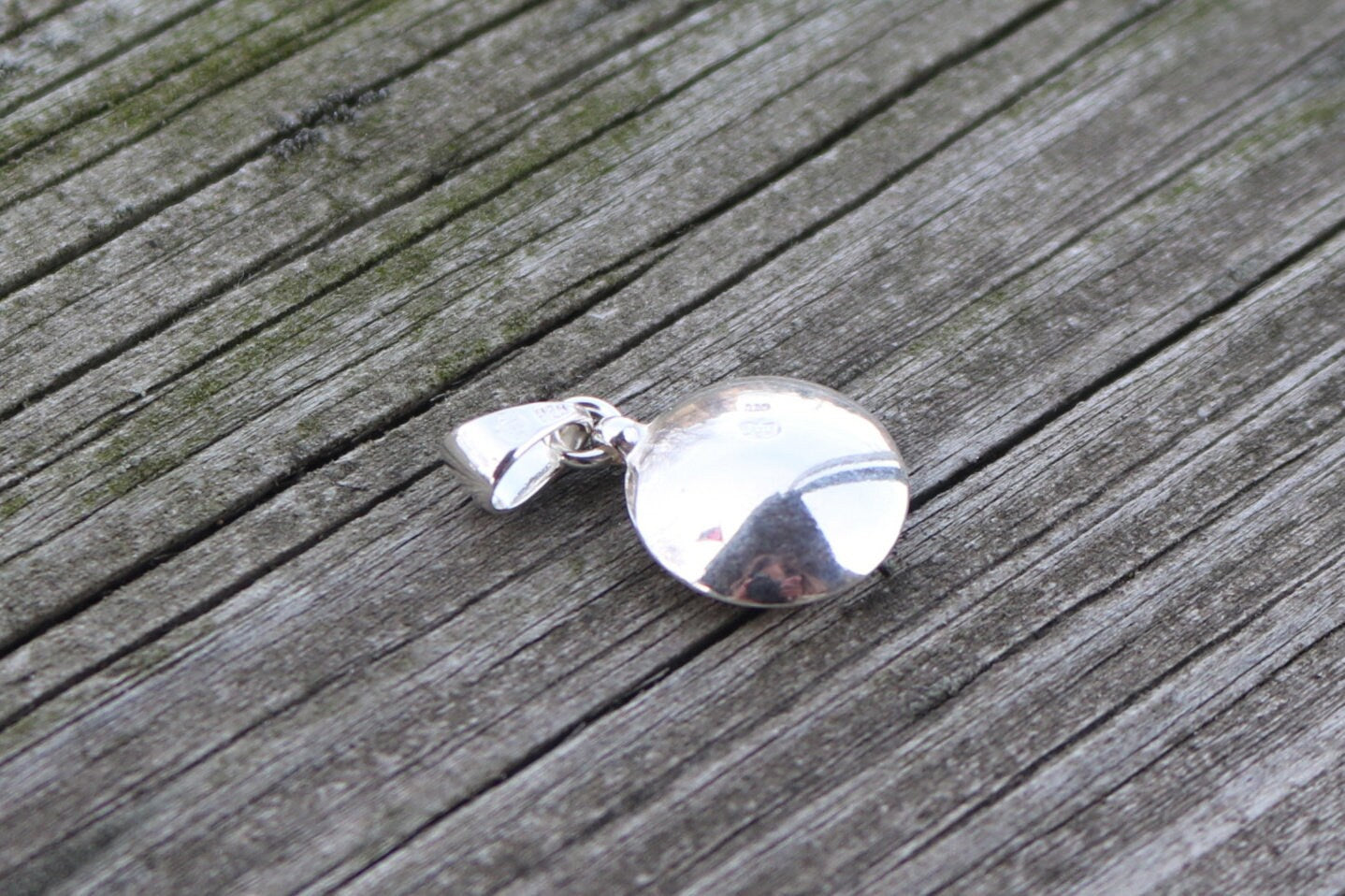 Baltic Amber Pendant Butterscotch Round Natural Small Untreated Unisex 1" 2 gram 925 Silver