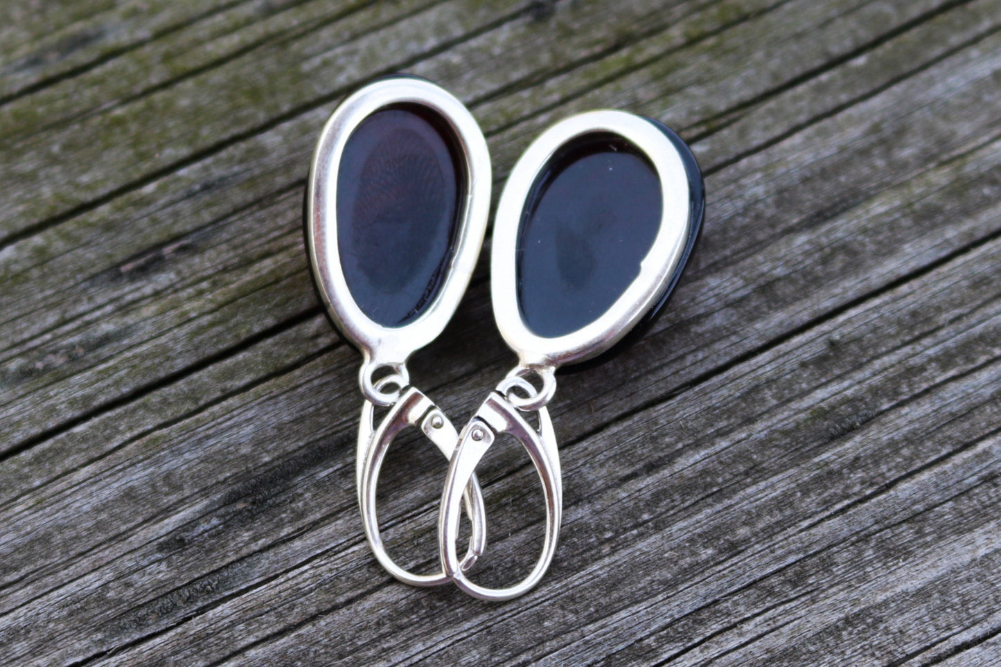 Baltic Amber Earrings Cherry Oval Natural Jewelry 1.74" 8.9 gram 925 Silver