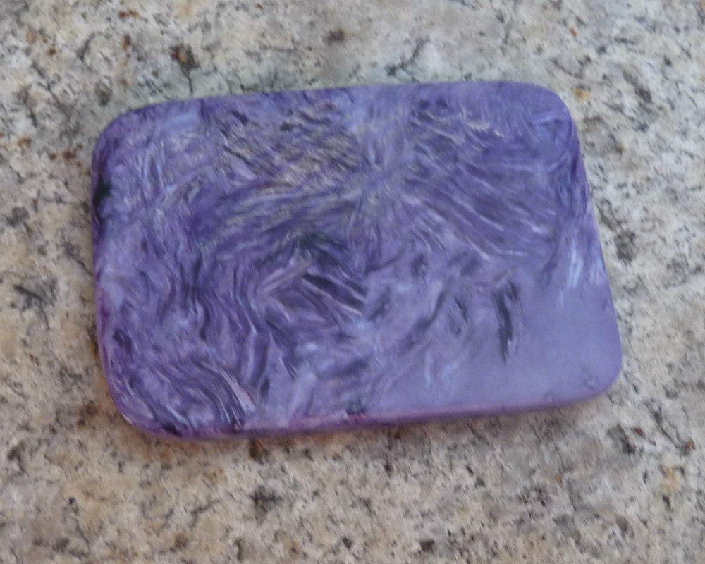 Charoite Cabochon Cushion Rectangle Cushion grade AAA Russian Natural purple stone 30.6 gram