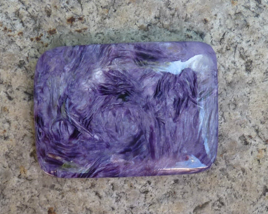 Charoite Cabochon Cushion Rectangle Cushion grade AAA Russian Natural purple stone 30.6 gram