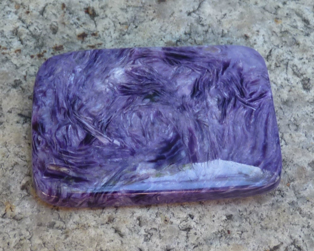 Charoite Cabochon Cushion Rectangle Cushion grade AAA Russian Natural purple stone 30.6 gram