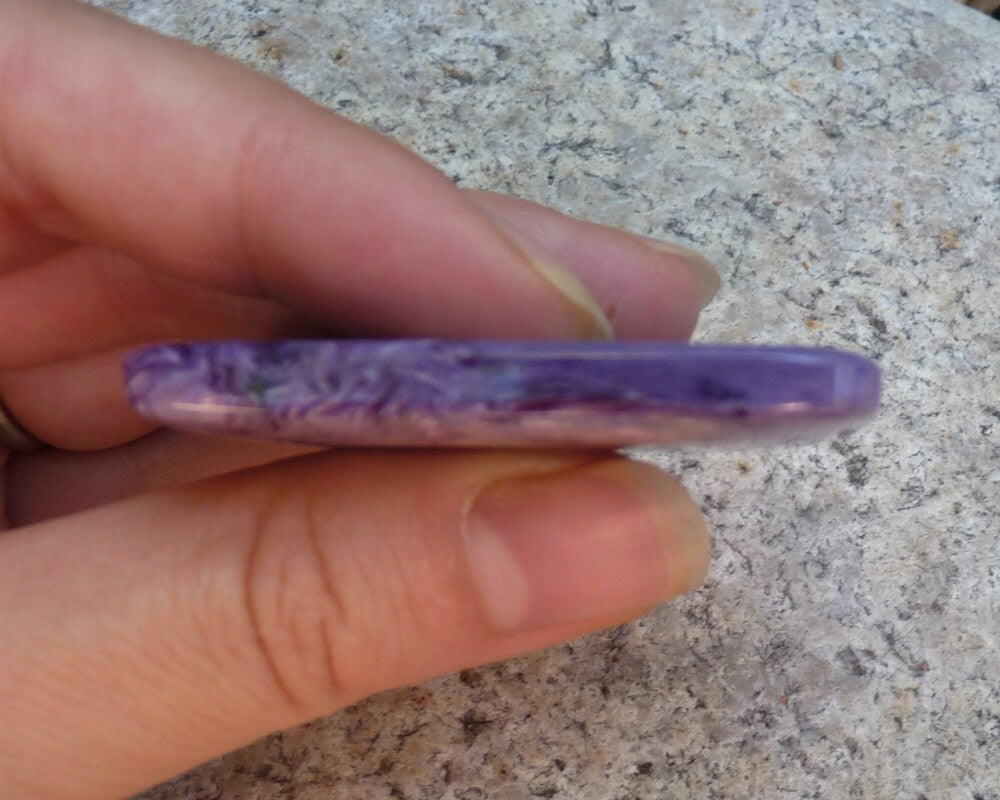 Charoite Cabochon Cushion Rectangle Cushion grade AAA Russian Natural purple stone 30.6 gram