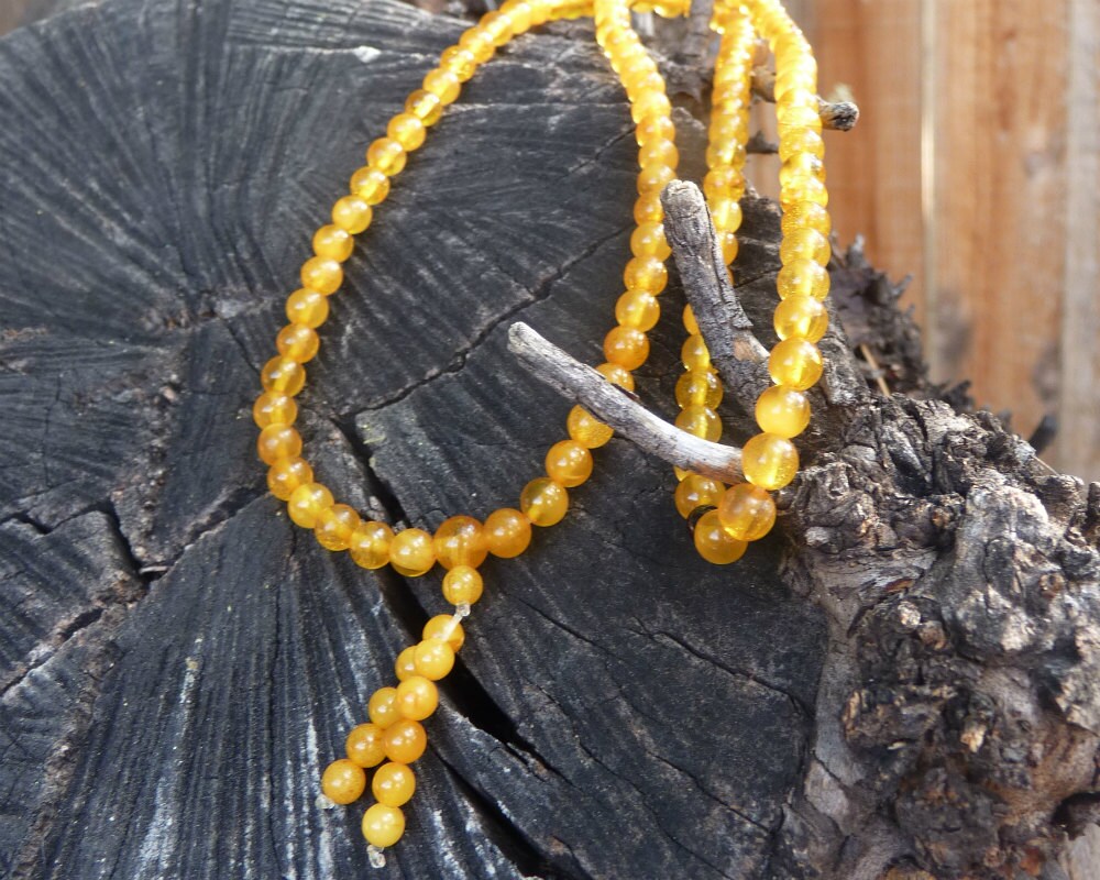 Baltic Amber Antique Buddhist Mala Prayer Ball Beads Natural Yolk 11.3 gram 5 mm