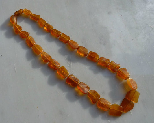 Baltic Amber Necklace Raw Unpolished Honey Beads Natural Untreated 21″ 24.3 gram