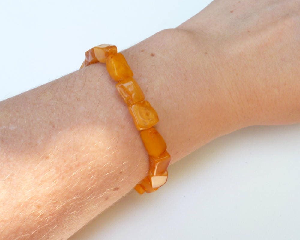 Baltic Amber Bracelet Antique Butterscotch Yolk Caramel Natural 7.5″ 6.3 gram