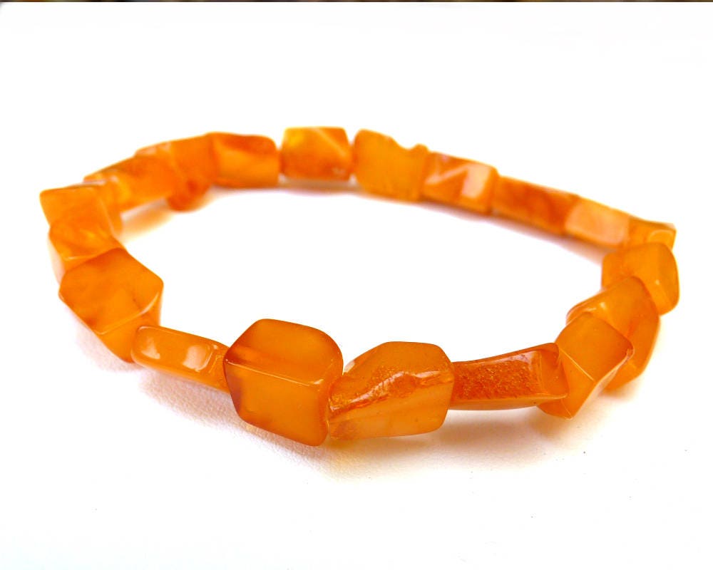 Baltic Amber Bracelet Antique Butterscotch Yolk Caramel Natural 7.5″ 6.3 gram