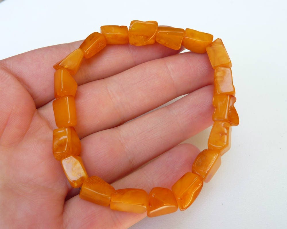 Baltic Amber Bracelet Antique Butterscotch Yolk Caramel Natural 7.5″ 6.3 gram