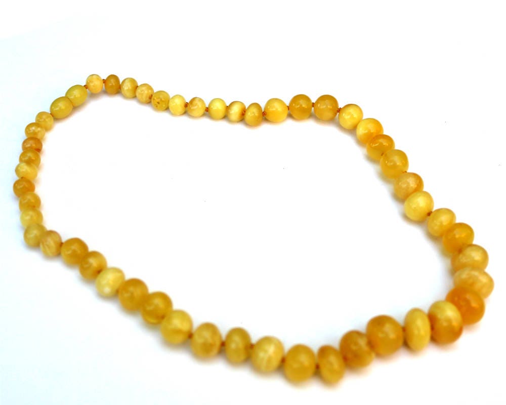 Baltic Amber Butterscotch Necklace Baroque Beads Natural Untreated Healing Jewelry 17.7" 23.7 gram