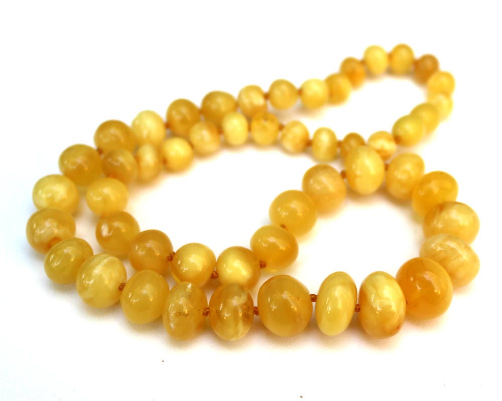 Baltic Amber Butterscotch Necklace Baroque Beads Natural Untreated Healing Jewelry 17.7" 23.7 gram