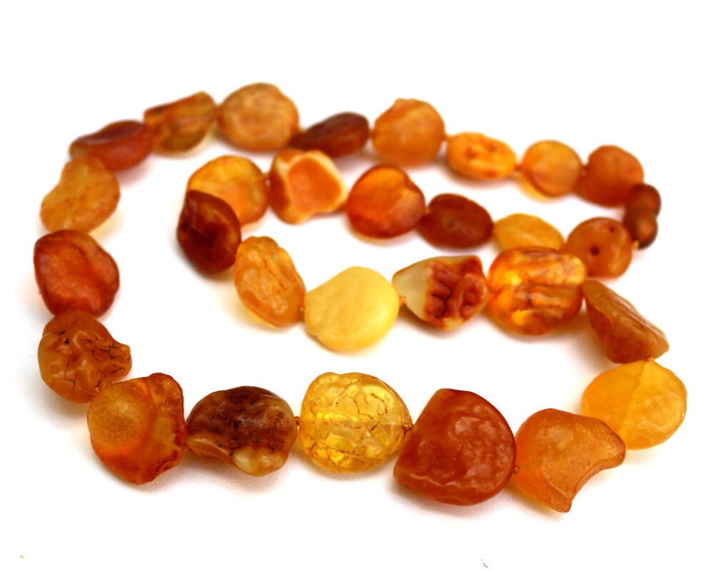 Baltic Amber Necklace Nodules Drops Natural Untreated Healing Caramel Jewelry 20" 32.7 gram