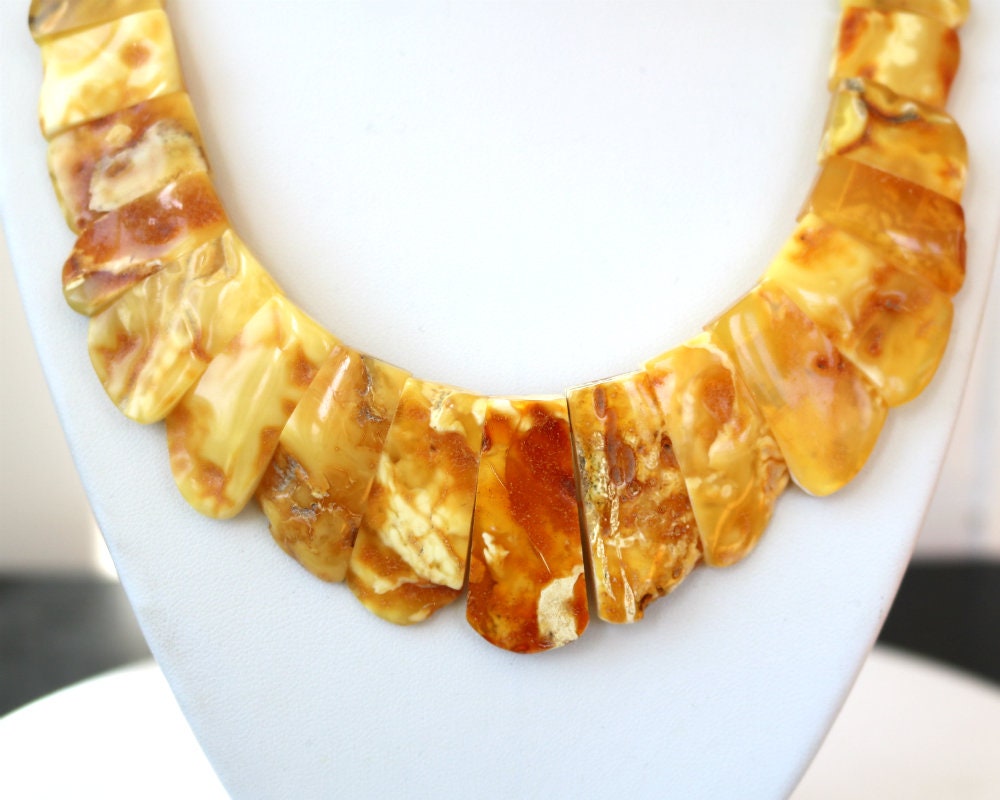 Baltic Amber Choker Yolk Butterscotch Natural Untreated Healing Jewelry Cleopatra 18" 30.7 gram 925 Silver