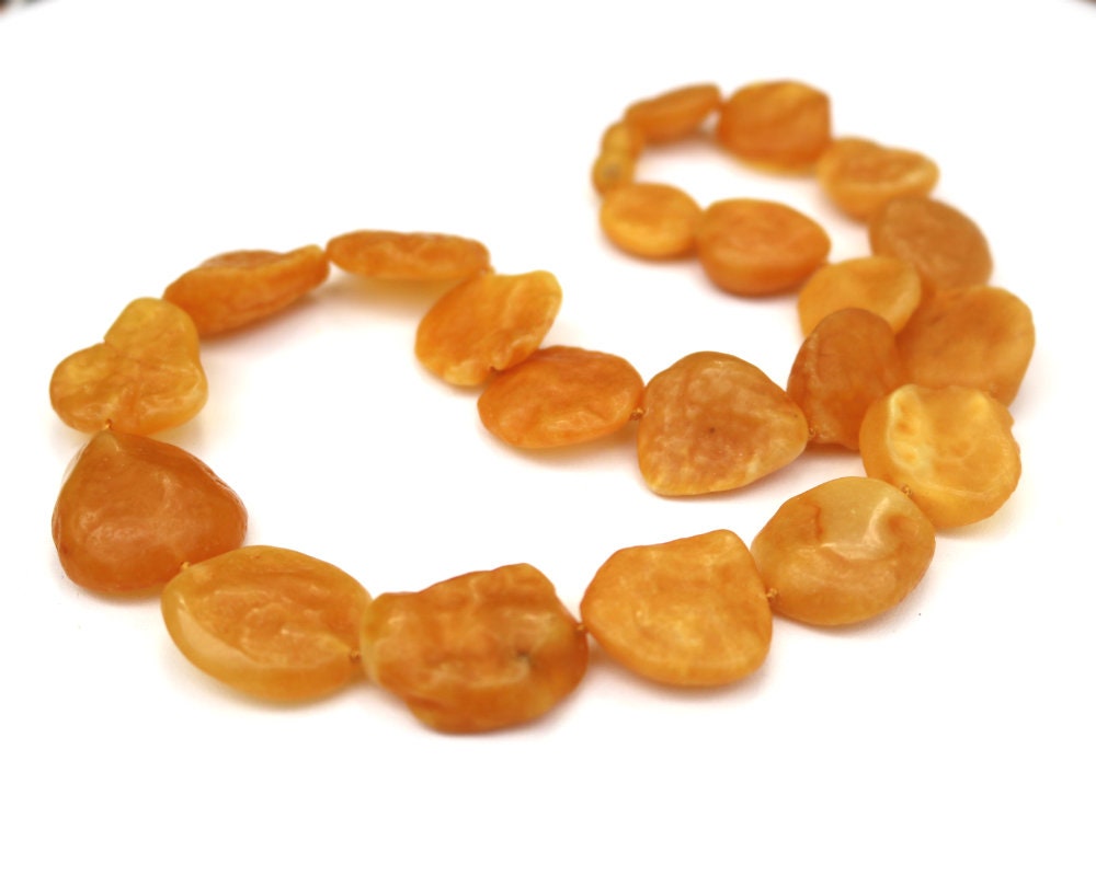 Baltic Amber Necklace Nodules Drops Natural Untreated Caramel Unisex Raw Jewelry 19" 38.6 gram