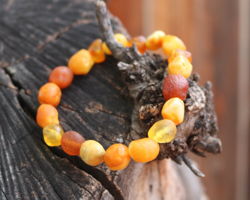 Baltic Amber Nodules Bracelet Drops Raw Natural Untreated Healing Unisex Jewelry 10.4 gram