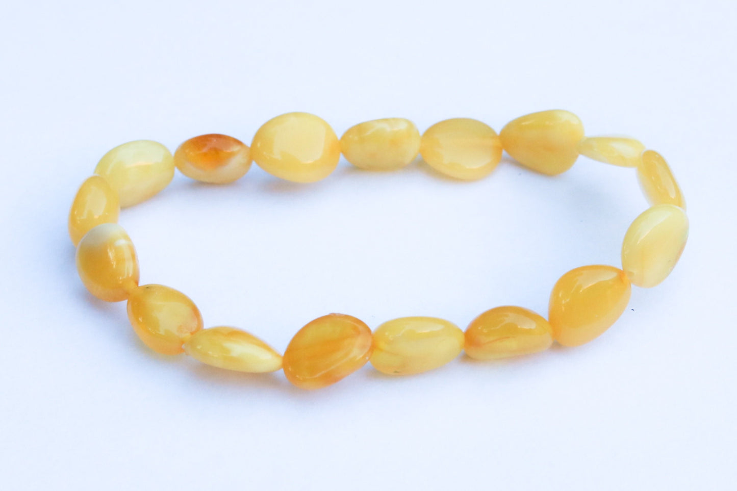 Baltic Amber Jewelry Butterscotch Bracelet Beads Natural Raw Untreated 7.5" 6.3 gram