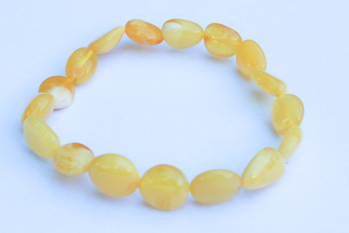 Baltic Amber Jewelry Butterscotch Bracelet Beads Natural Raw Untreated 7.5" 6.3 gram