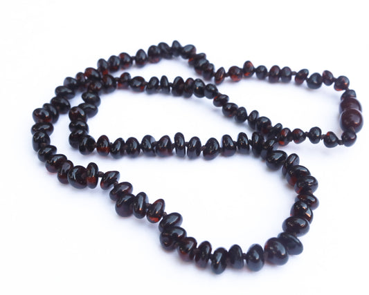 Baltic Amber Necklace Cherry Beaded Natural Jewelry 18" - 18.5" 9.7 gram