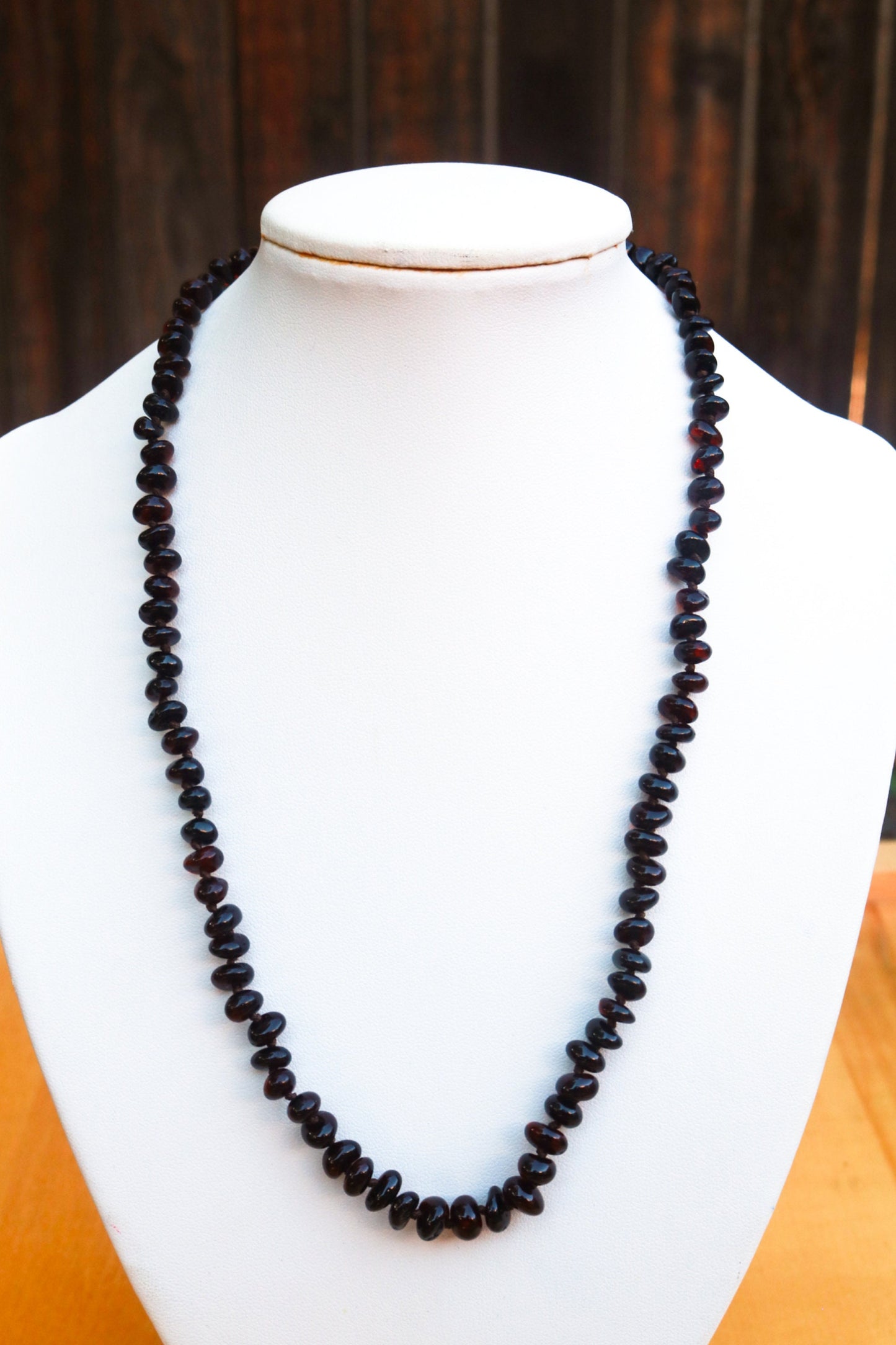 Baltic Amber Necklace Cherry Beaded Natural Jewelry 18" - 18.5" 9.7 gram