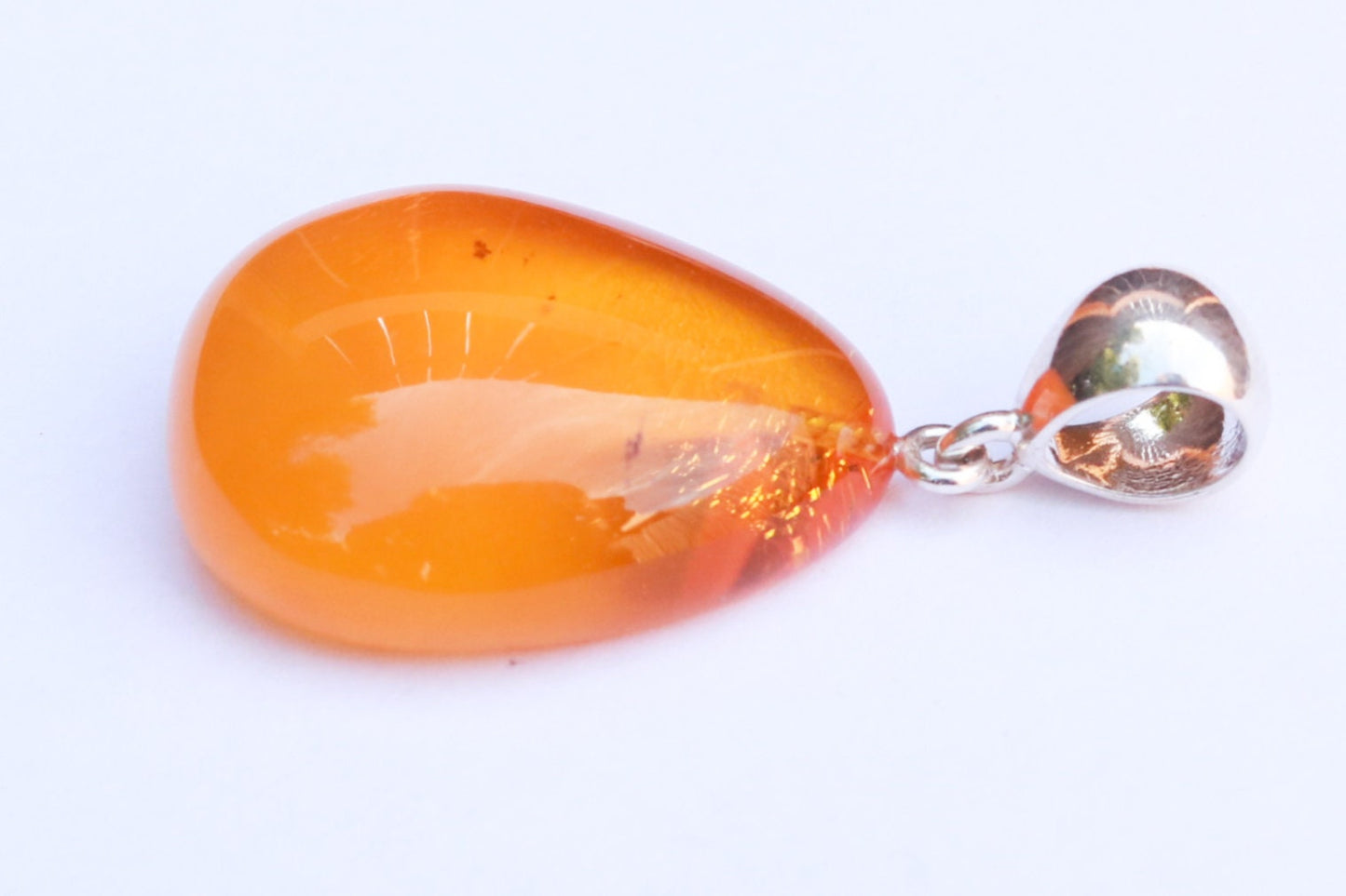 Baltic Amber Pendant Honey Cloudy Drop Natural Unisex Jewelry 1.63" 4.7 gram