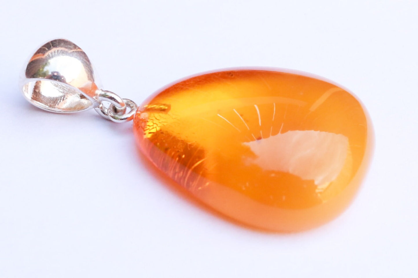 Baltic Amber Pendant Honey Cloudy Drop Natural Unisex Jewelry 1.63" 4.7 gram