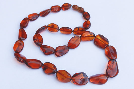 Baltic Amber Necklace Cognac Natural Beaded Unisex Jewelry 19.5" 20.5 gram