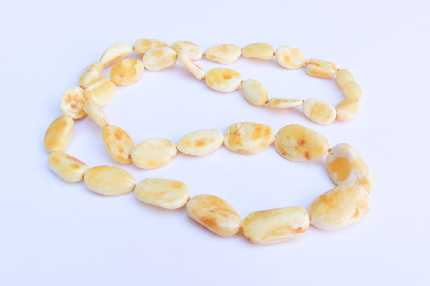 Baltic Amber Necklace Butterscotch Natural Yellow Beads Unisex Jewelry 23" 20.8 gram