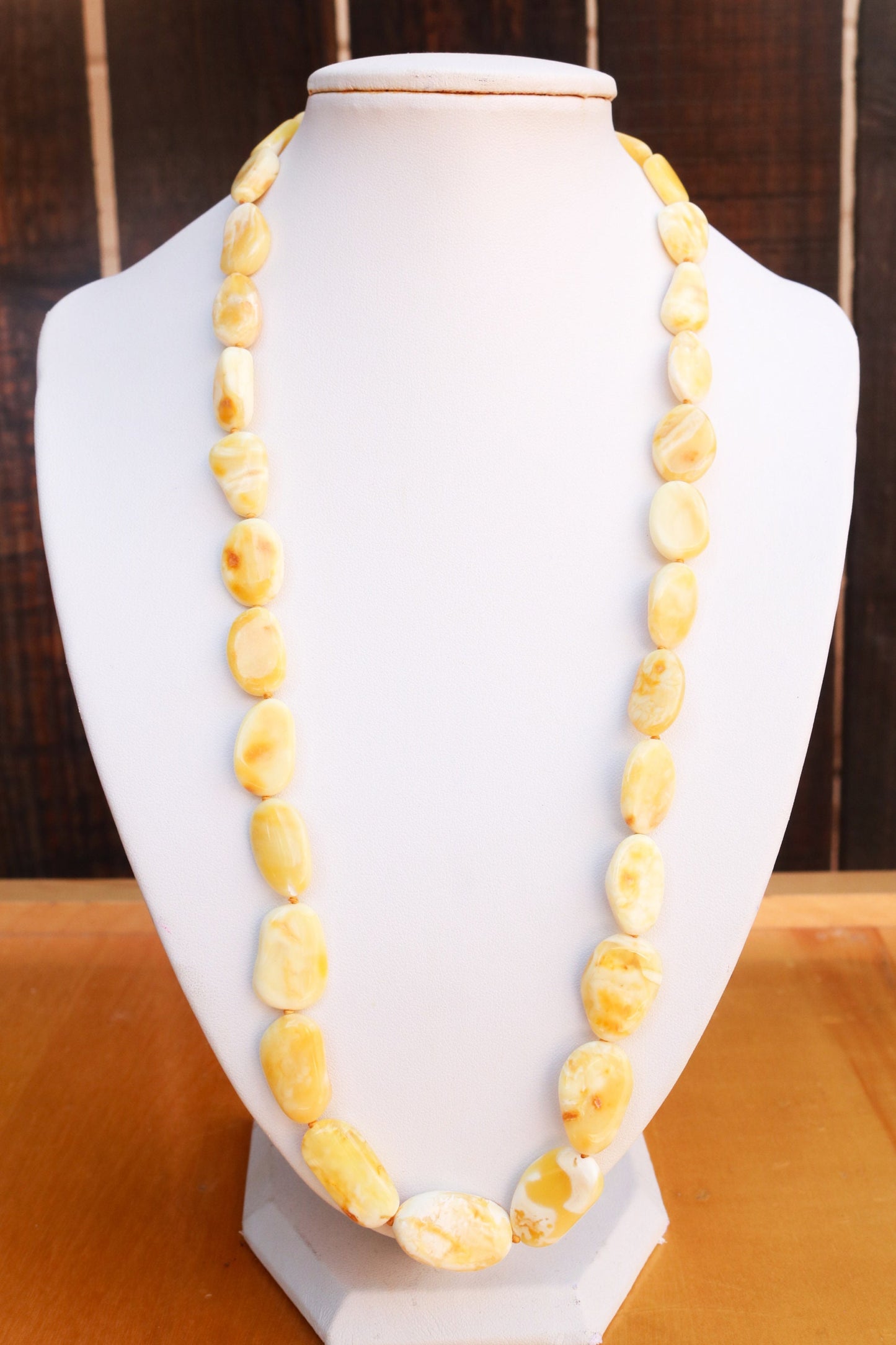 Baltic Amber Necklace Butterscotch Natural Yellow Beads Unisex Jewelry 23" 20.8 gram