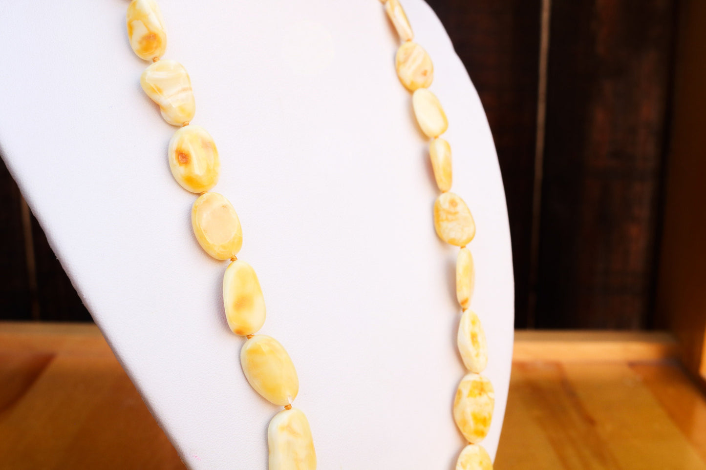 Baltic Amber Necklace Butterscotch Natural Yellow Beads Unisex Jewelry 23" 20.8 gram