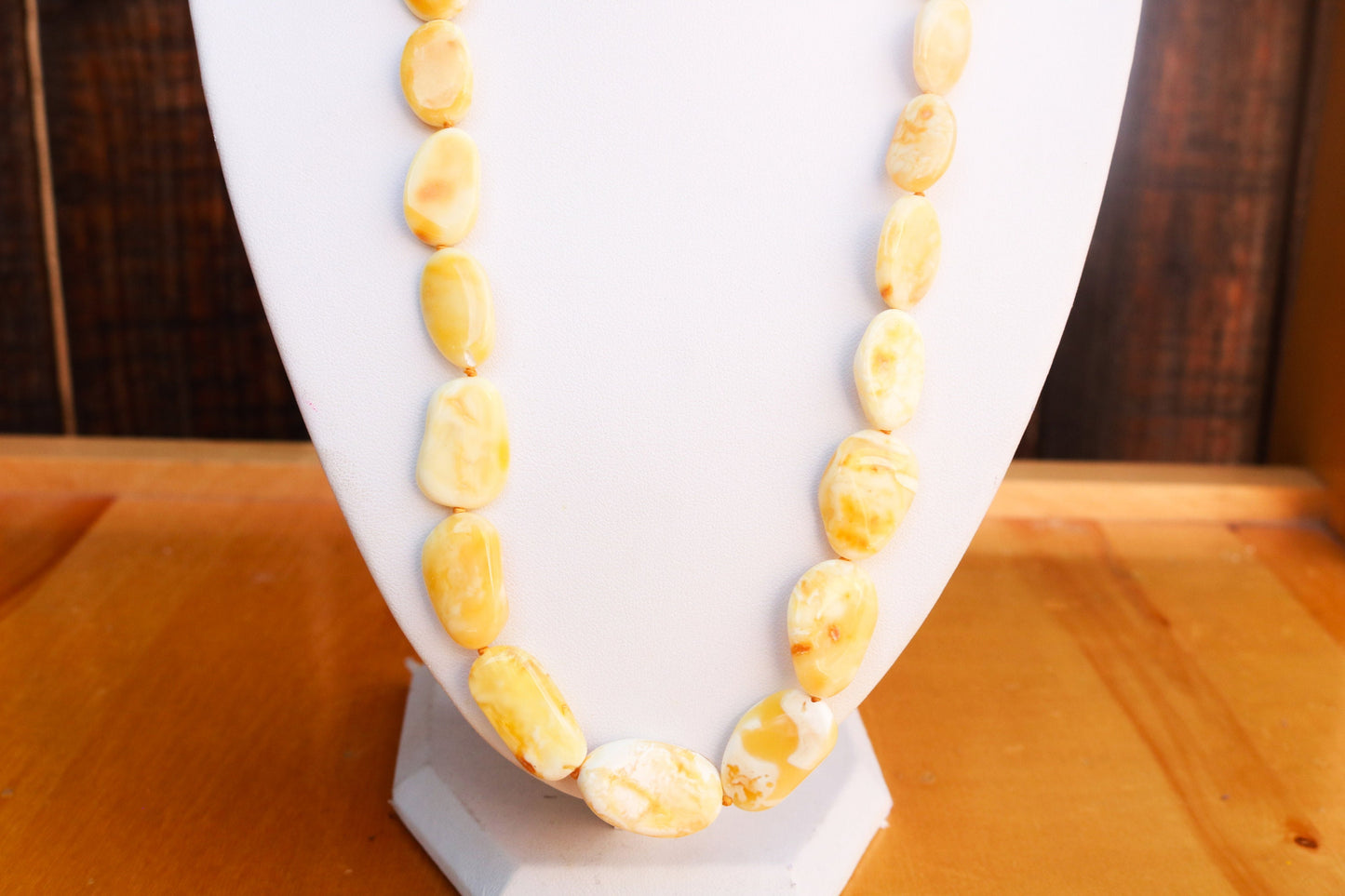 Baltic Amber Necklace Butterscotch Natural Yellow Beads Unisex Jewelry 23" 20.8 gram