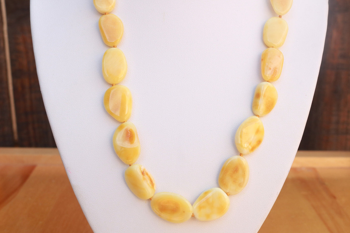 Baltic Amber Butterscotch Necklace Natural Yellow Beads Jewelry 20" 20.6 gram