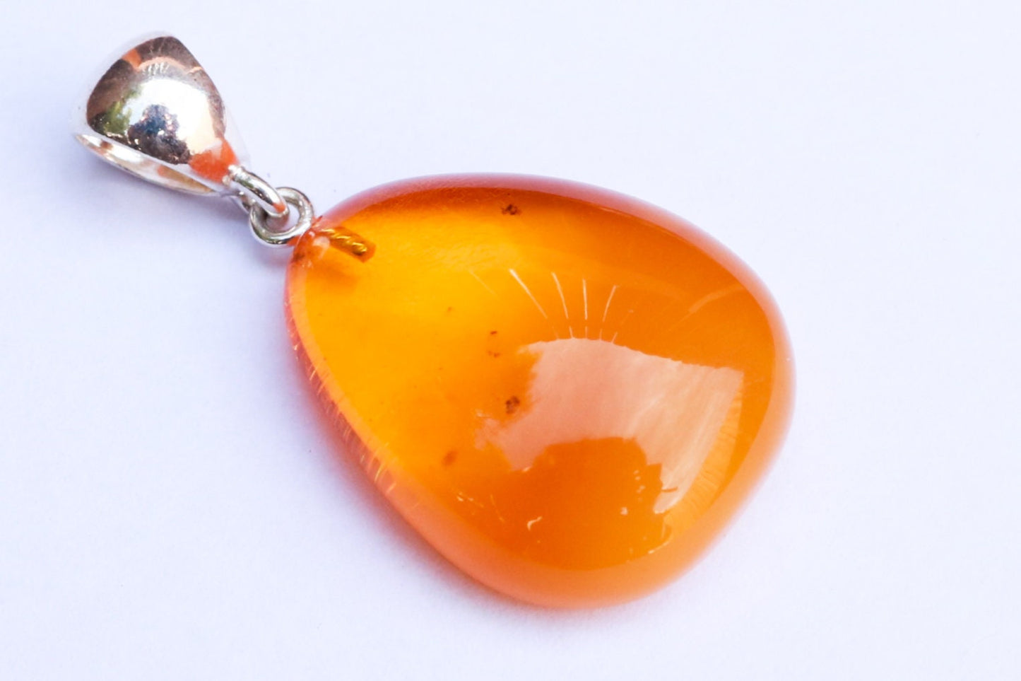 Baltic Amber Pendant Honey Cloudy Drop Natural Unisex Jewelry 1.63" 4.7 gram