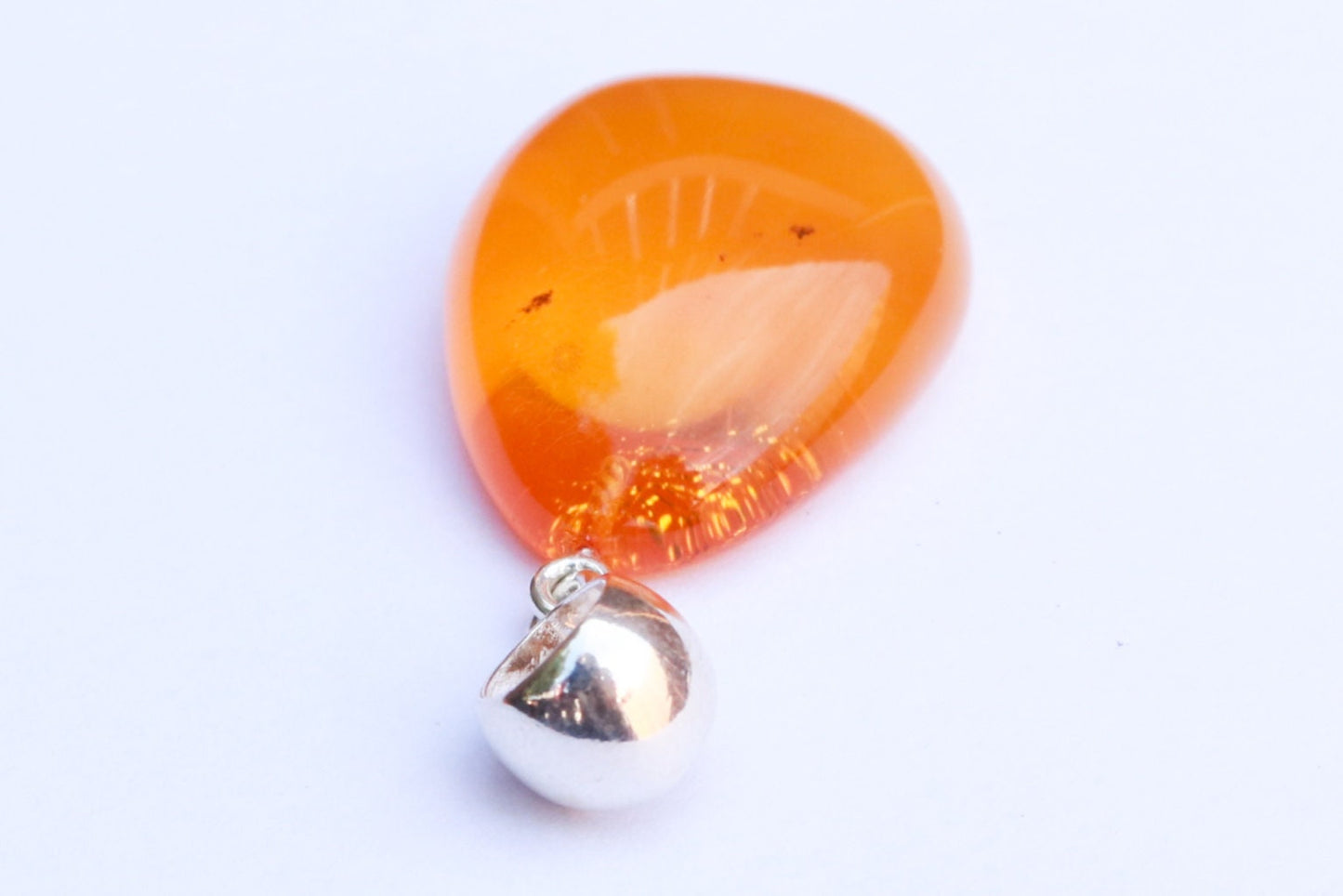 Baltic Amber Pendant Honey Cloudy Drop Natural Unisex Jewelry 1.63" 4.7 gram