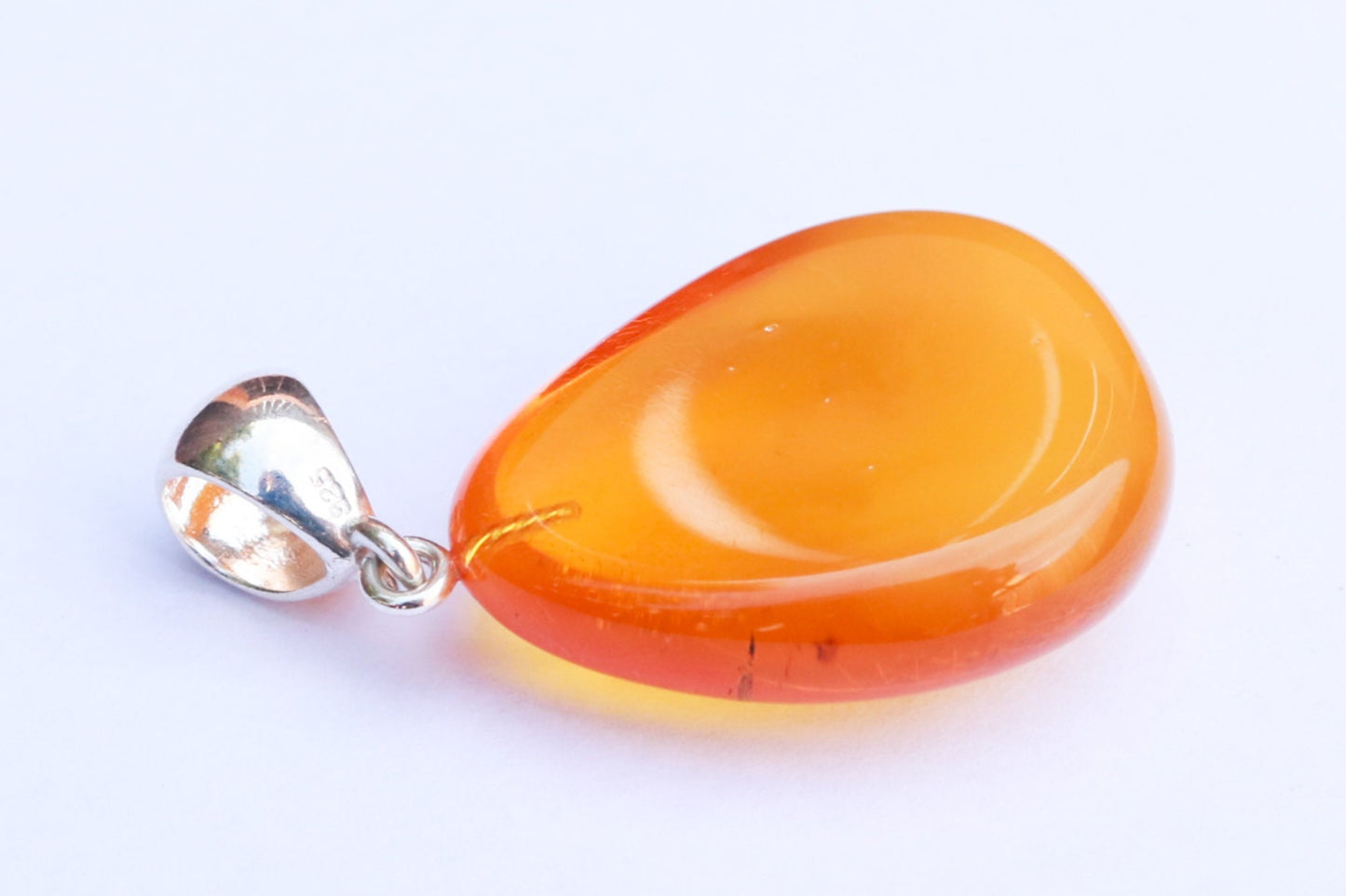 Baltic Amber Pendant Honey Cloudy Drop Natural Unisex Jewelry 1.63" 4.7 gram