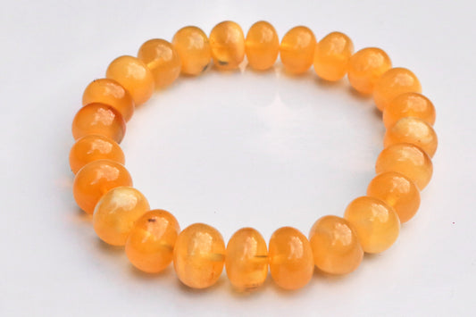 Baltic Amber Bracelet Butterscotch Cloudy Beaded Natural Untreated Jewelry 7.5" 15.7 gram