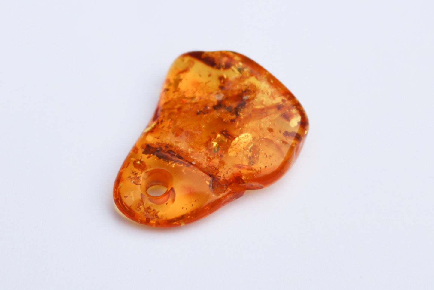 Baltic Amber Honey Pendant Pierced Natural Untreated Unisex 1.64" 7 gram