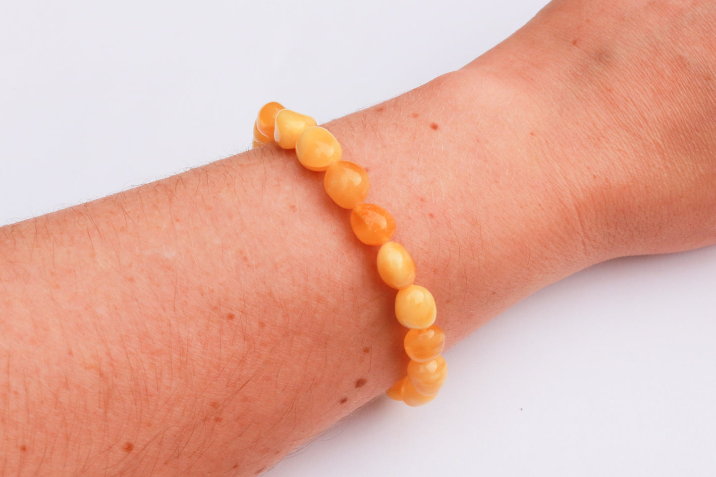 Baltic Amber Butterscotch Bracelet Beads Natural Untreated Unisex Jewelry 6.7 gram