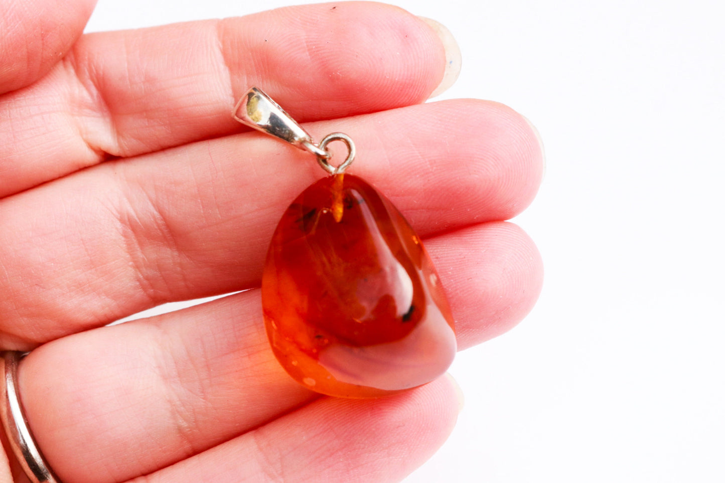 Baltic Amber Pendant Fossil Insect Inclusions Natural Honey Untreated Unisex 1.56" 4.5 gram