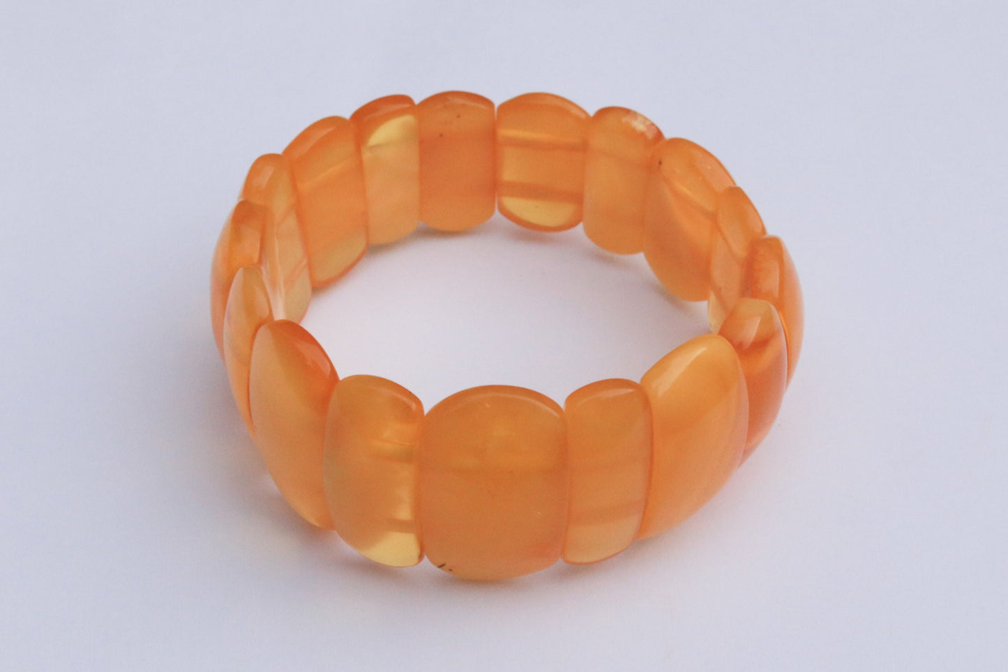 Baltic Amber Bracelet Cloudy Yellow Butterscotch Beaded Natural Untreated 8" 25.6 gram