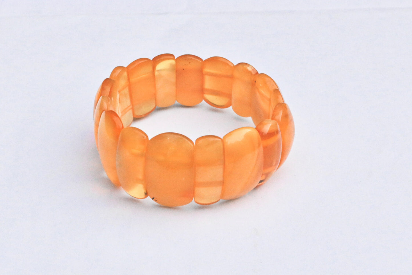 Baltic Amber Bracelet Cloudy Yellow Butterscotch Beaded Natural Untreated 8" 25.6 gram