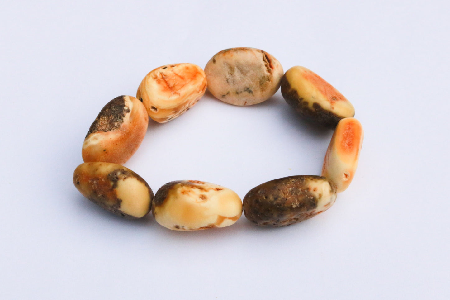 Baltic Amber Bracelet Raw Butterscotch Grey Olive Beads Unpolished Natural Untreated Unisex 26.1 gram